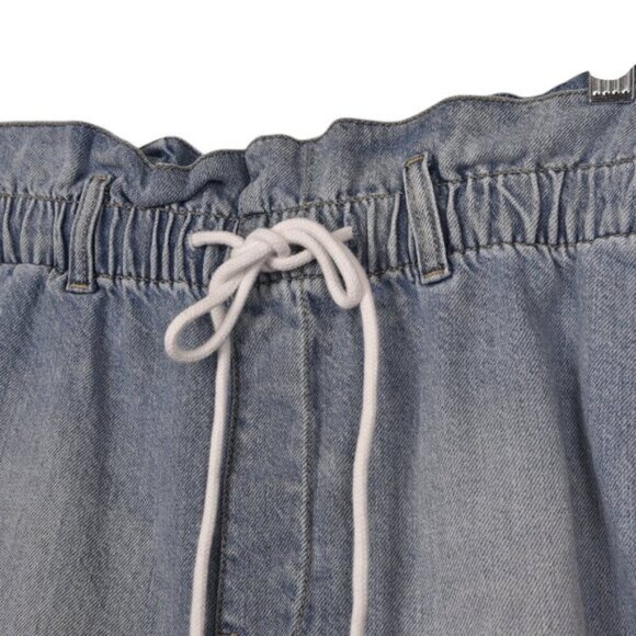 Gap Paperbag Pull On Jean Shorts Light Wash High Waist Size Small - Picture 4 of 11